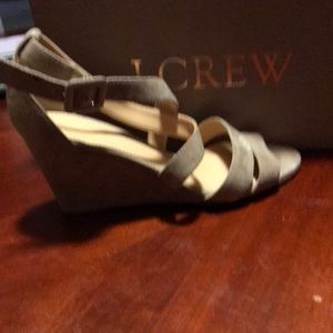 Women’s sz 7.5 sandstone wedge Jcrew sandal never worn